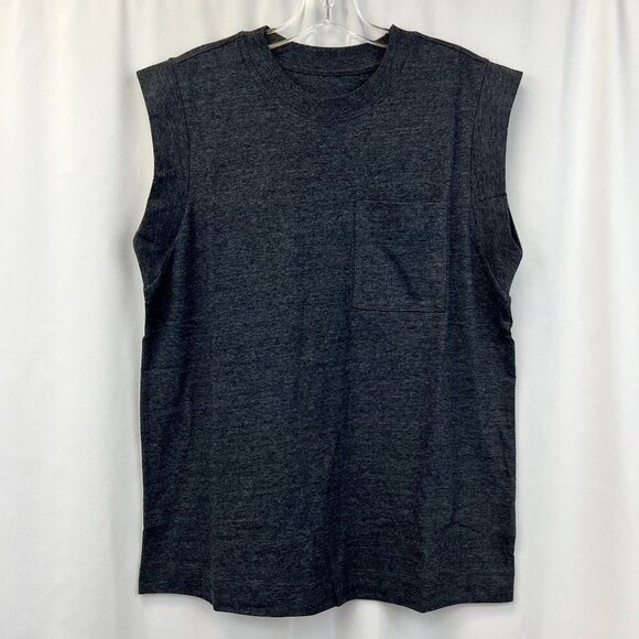 Wavvy Womens Charcoal Crew Neck Sleeveless Pullover T-Shirt Size Small - Picture 1 of 8